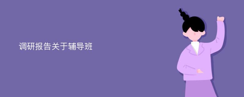 调研报告关于辅导班