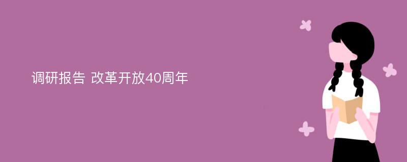 调研报告 改革开放40周年