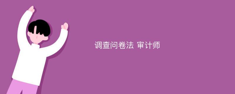 调查问卷法 审计师